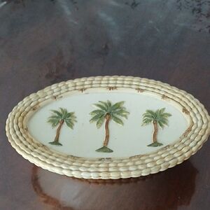 Palm Tree Soap Dish - Cream and Green
